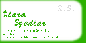 klara szedlar business card